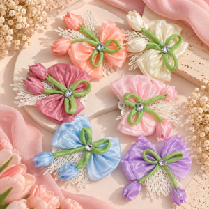 Floral Bow Hair Clip