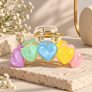 Pastel Heart Claw Clip
